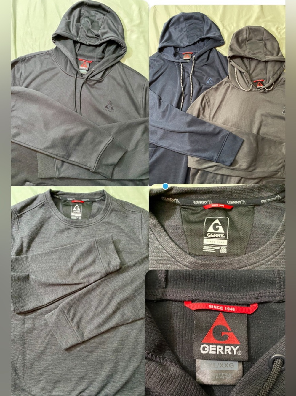 Gerry Men's Black Hooded Sweatershirts and Crewneck Sweatshirt (4 Total)